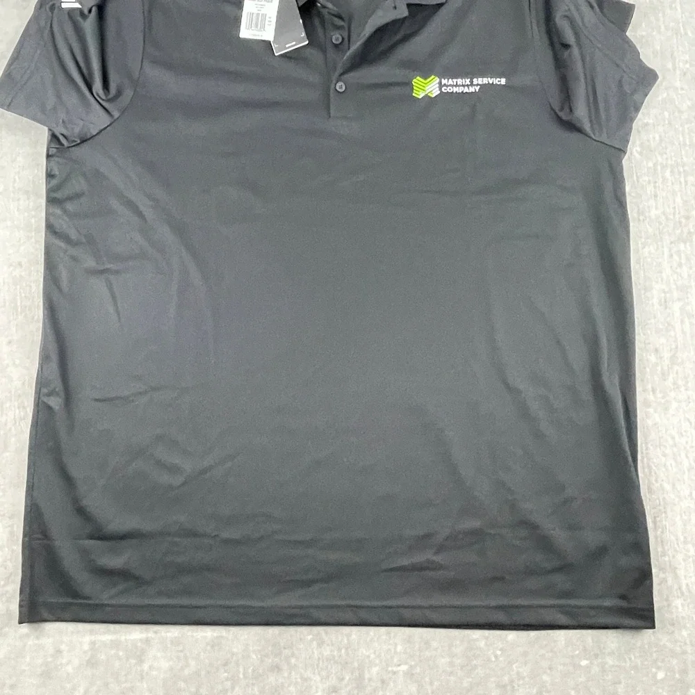 Adidas Mens 2XL Black Polo Shirt Matrix Service Company Embroidered Logo